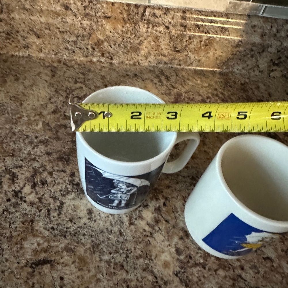 Morton Salt White and Blue Mugs Set - Picture 2 of 5